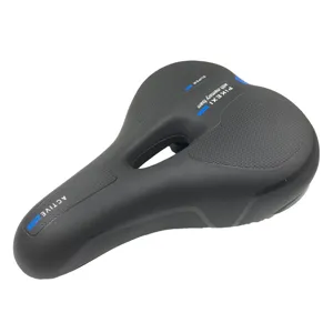 Ergonomic bicycle saddle with memory foam, thick silicone cushioning for comfortable mountain biking.