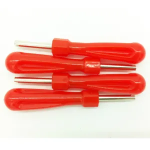 Set of 4 red handle valve core wrenches tire repair tool portable valve remover kit