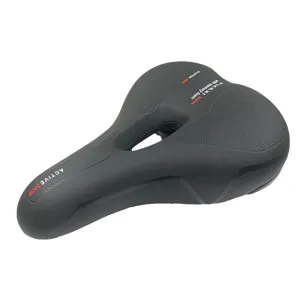 Comfortable bicycle saddle with memory foam, ergonomic hollow design for mountain bikes.