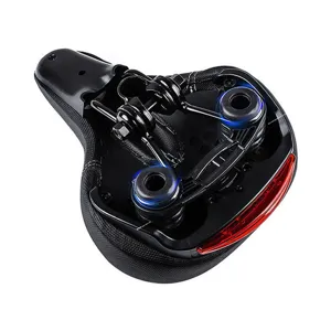Sella per bici comoda con luce posteriore, cuscino ispessito e allargato per mountain bike.