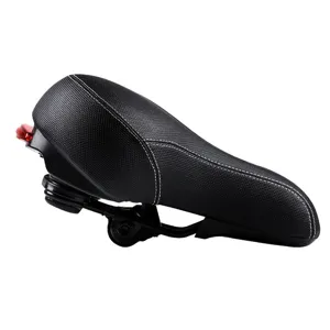 Comoda sella per bici allargata con luce posteriore, sedile ergonomico imbottito spesso.