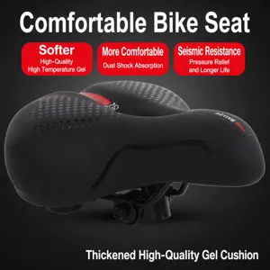 Thickened bicycle silicone saddle, comfortable bike seat with shock absorption for cycling.