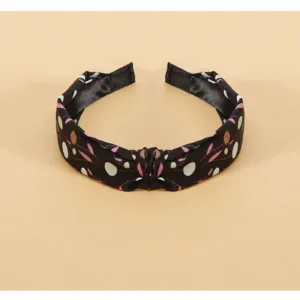 Vintage stof bedrukte brede haarband knoop haarhoepel voor vrouwen stijlvolle accessoire
