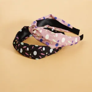 Bloemen Knoop Haarband Vintage Brede Haarhoepel Stof Hoofdband Dames Mode Accessoire