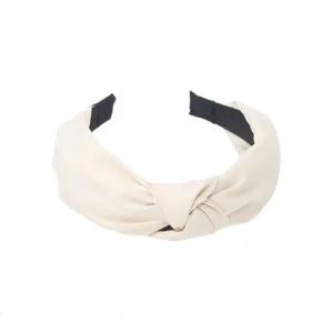 Solid color minimalist wide brim knotted fabric headband sweet daily hair accessories style