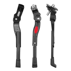 Adjustable bicycle kickstand for mountain bikes, durable aluminum alloy middle support bracket.