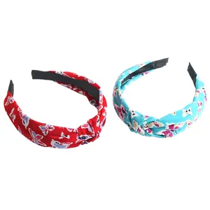 Women vintage knotted fabric headband set floral butterfly hair hoop cute hair accessories