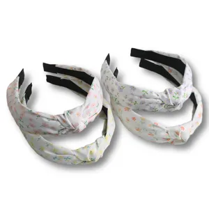Elegant floral knotted headband wide brim retro hair hoop cute hair accessories for women