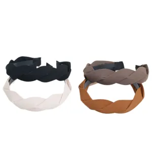 Set di cerchietti intrecciati da donna, accessori per capelli eleganti e alla moda.