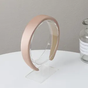 Eleganter breiter gepolsterter Haarreif für Damen, einfarbiger Satin Haarreif, schickes Accessoire.
