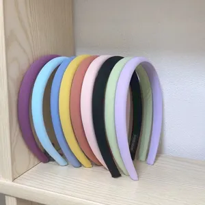 Candy color sponge headband detail view, soft fabric hair hoop for daily wash and fashion styling.