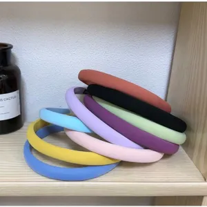 Candy color thick sponge hair hoop detail shot, multi-color fashion hair accessory