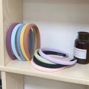 Candy color sponge headband sweet style wide hair hoop cute daily hair accessories for women