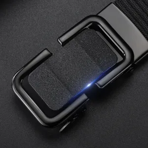 Ceinture En Toile Boucle Automatique Homme Noir Métal Tactique Nylon Ceinture Pour Jeans