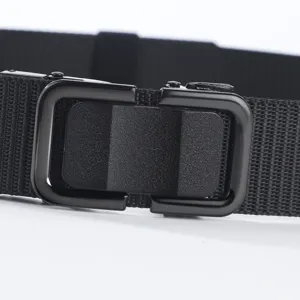 Ceinture Toile Nylon Boucle Automatique Homme Femme Casual Jeans Noir Mode Accessoire