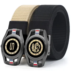 Men's Casual Canvas Belt Automatic Buckle Nylon Tactical Belt Business Outdoor Versatile Waist Belt For Men