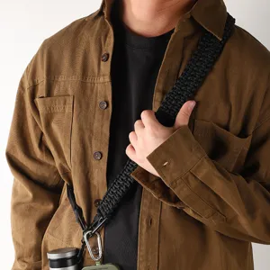 Outdoor Tactical Paracord Keychain With Carabiner Braided Nylon Lanyard Key Ring Holder For Daily Use Utility Gear