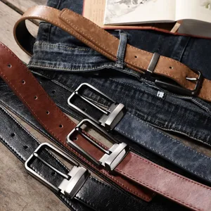 Retro Casual PU Leather Belt For Men And Women Simple All-Match Metal Pin Buckle Jeans Pants Decorative Waist Belt