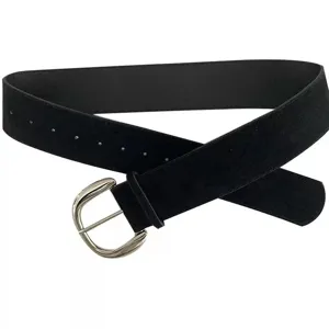 Black suede belt for women retro y2k style casual high waist pants waist belt main view