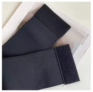 Women black wide elastic waist belt fashion cincher trendy dress accessory detail view