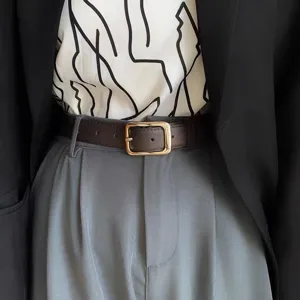 Minimalist PU Leather Belt For Women Versatile Fashion Decorative Waist Belt Casual Daily Outfit Accessory