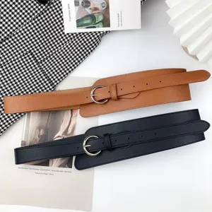 Wide retro fashion waist belt for women, decorative waist seal for dress and coat wear