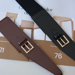 Wide women belt black brown retro waist cincher for coat sweater dress elegant accessory