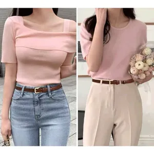 Women thin leather belt retro minimalist jeans trousers versatile stylish gold buckle daily accessory