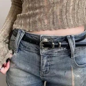 Women's Retro Vintage Slim Waist Belt Simple Casual Waistband For Jeans Dresses Fashion Accessories Daily Wear