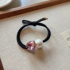 Élastique à cheveux chic coréen en cristal triangulaire, bandeau de mode minimaliste.