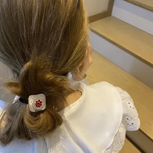 Elegante semplice elastico strass per capelli lucido cristallo coda di cavallo elastico