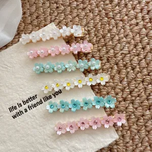 Sweet floral rhinestone side hair clips pearl hairpins set for women girls sweet hair accessories