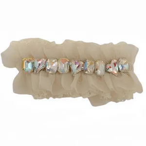 Sweet net yarn lace rhinestone hair clip elegant side hairpin sweet hair accessories for women