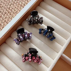 Acrylic Rhinestone Small Hair Claw Clip Sparkling Crystal Side Hair Pin Elegant Half Up Hair Accessories For Women