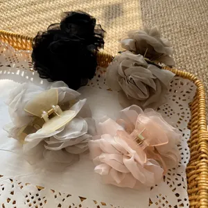 Elegante Rosen Netz Haarspangen Set, süße Blumen Haarklammern für Damen und Mädchen Styling.