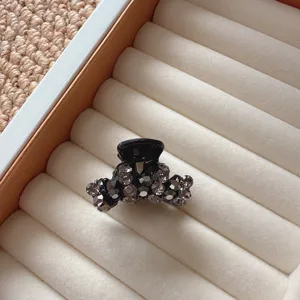Black rhinestone small hair claw clip sparkling crystal barrette for women hair accessories