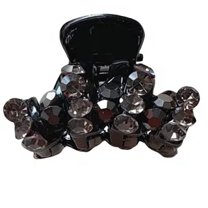 Black rhinestone hair claw clip sparkling crystal small hair claw elegant hair accessory for women