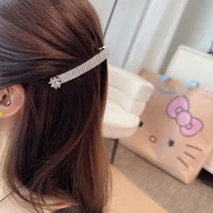 Koreanischer Strass rechteckige Haarspange glänzende Diamant Seitenklammer für Frauen