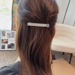 Elegante Strass rechteckige Haarspange glänzende Kristallspange für Damen und Mädchen