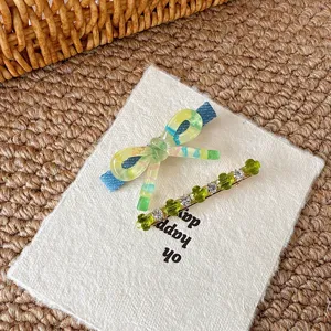 Dopamine colorful bow and flower hair clips set, cute side hairpin for sweet girls styling.