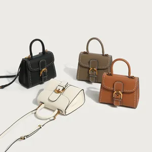 Women PU Leather Top Handle Handbag Vintage Horseshoe Buckle Shoulder Crossbody Bag Retro Satchel Purse