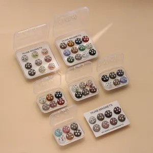 Spille magnetiche per hijab in strass, clip per fazzoletto da testa rotonde scintillanti, bottoni.