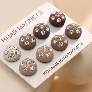 Set di magneti per hijab con strass brillanti, spille magnetiche sicure per sciarpe.