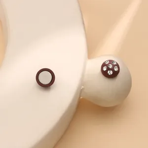 Dettaglio fibbia per sciarpa magnetica in strass con cristalli scintillanti e finitura marrone.