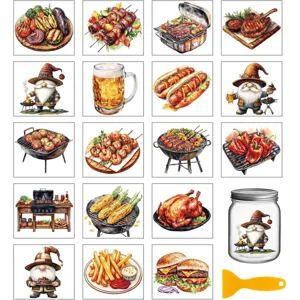 Watercolor hand-painted cold transfer sticker DIY decorative decals for glass cups and jars crafts.