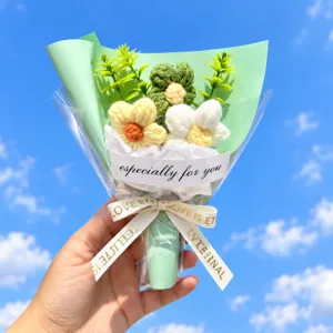 Handmade crochet flower bouquet artificial sunflower knitted gift for special occasions