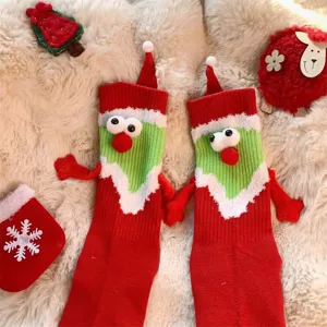 Calzini di coppia magnetici di Natale divertenti peluche cotone inverno regali creativi
