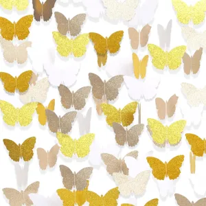 Hanging butterfly garland decorations for birthday party, wedding, Valentine's Day decor.
