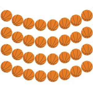 Bannière guirlande en papier de basket pour décoration de fête sportive, 4 cordes, un lot.