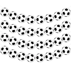 Guirlande en papier ballon de football bannière de fête thème sportif décoration suspendue